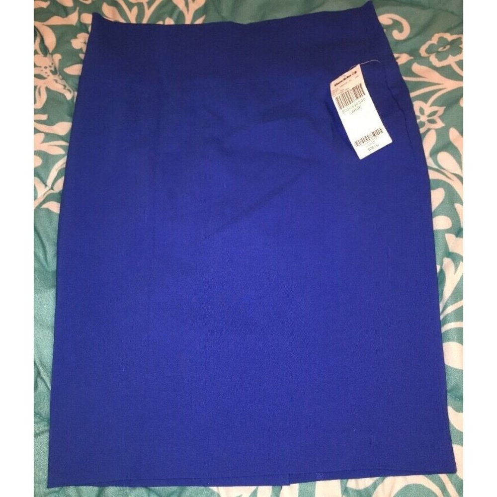 New Buckle Blue Pencil Skirt Large Day Trip
